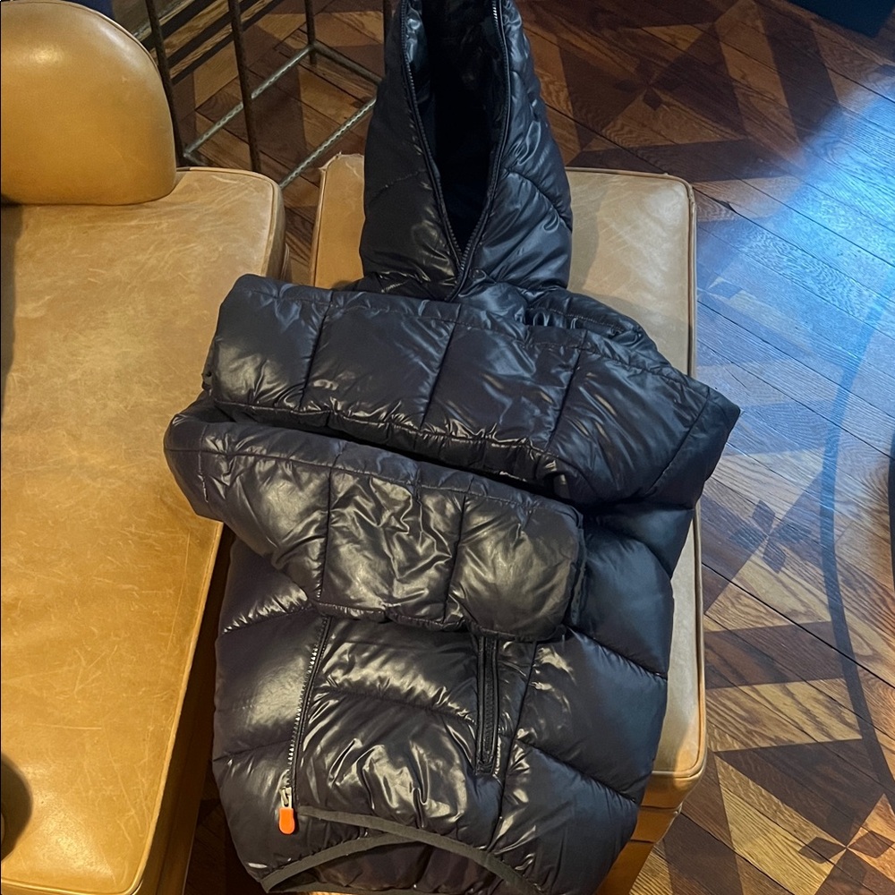 SAVE THE DUCK Shiny Black Kids Puffer Jacket